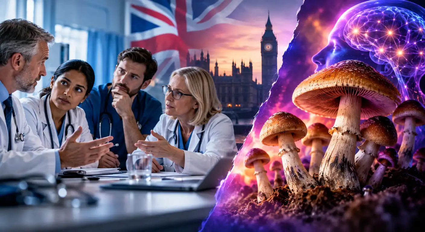 Magic mushrooms and psilocybin research debate on the NHS